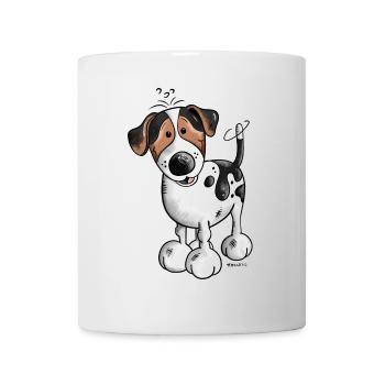 Da kommt ein Jack Russell - Tasse - Weiß - Vorne