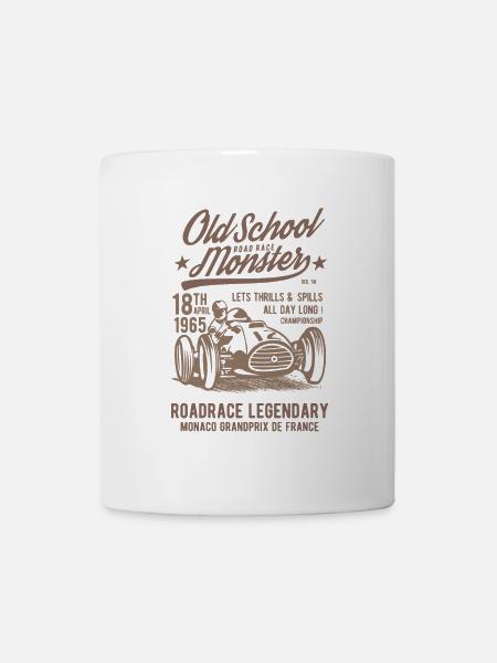 Old School Road Race Monster - Tasse - Weiß