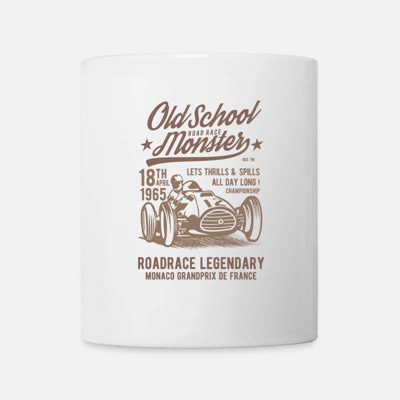 Old School Road Race Monster - Tasse - Weiß
