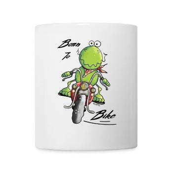 Born To Bike Frosch - Tasse - Weiß - Vorne