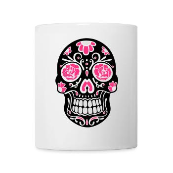 Totenkopf, Totenschädel, sugar skull - Tasse - Weiß - Vorne