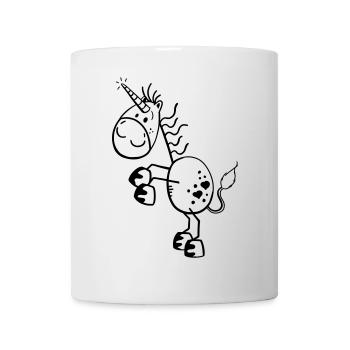 Lustiges Einhorn Comic - Tasse - Weiß - Vorne