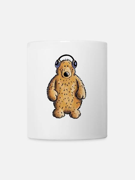 Lustiger Musik Bär - Teddy - Kopfhörer - Fun - Tasse - Weiß