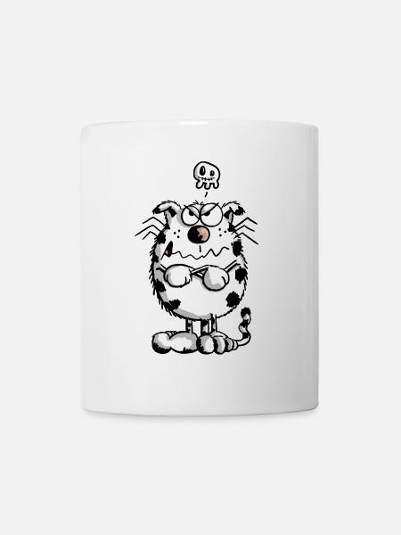 Mies gelaunte Katze - Comic - Skull - Fun - Tasse - Weiß