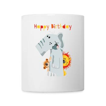 Happy Birthday - Erster Geburtstag - Zahl Eins - Tasse - Weiß - Vorne