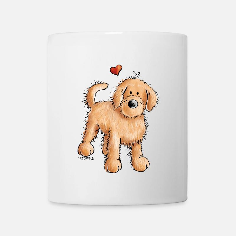 Doodle mit Herz - Goldendoodle - Hund - Geschenk - Tasse - Weiß