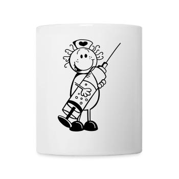 Krankenschwester Strichmännchen - Geschenk - Tasse - Weiß - Vorne