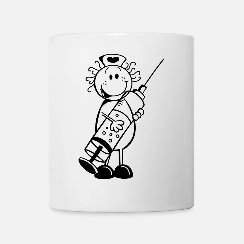 Krankenschwester Strichmännchen - Geschenk - Tasse - Weiß