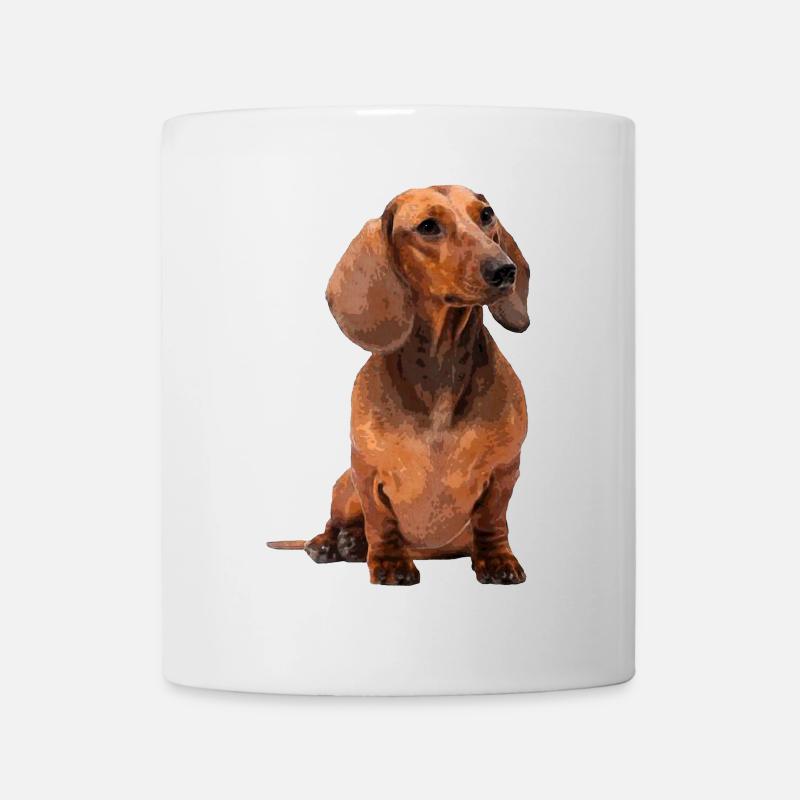 Teckel aux cheveux courts - Mug blanc - blanc