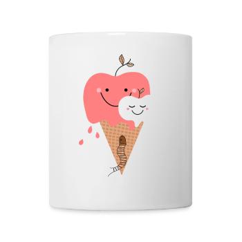 Crème glacée aux pommes heureux - Mug blanc - blanc - Devant