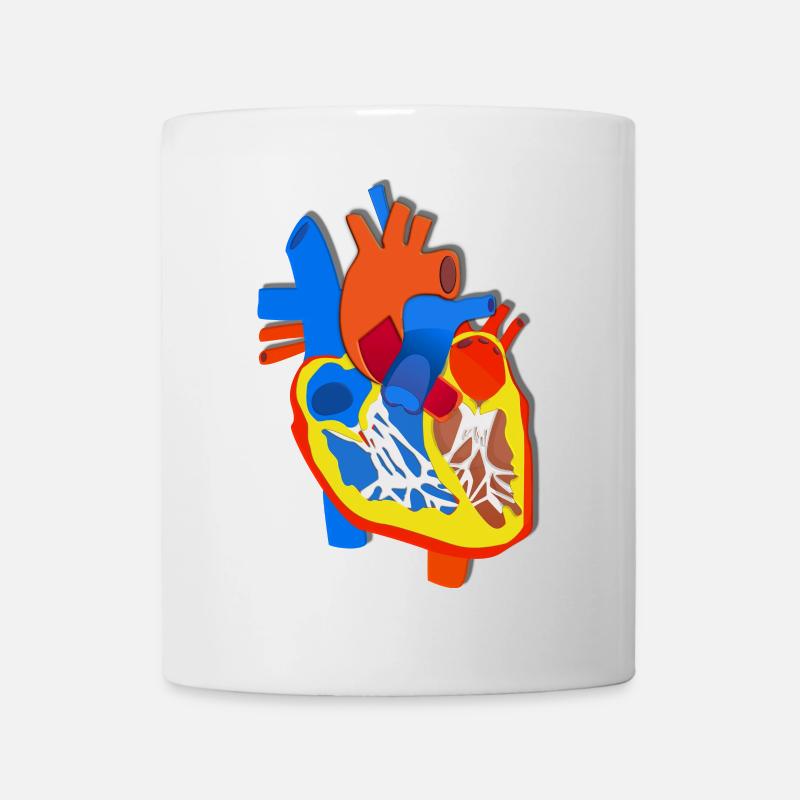 Farbige Herz-Anatomie Illustration - Tasse - Weiß