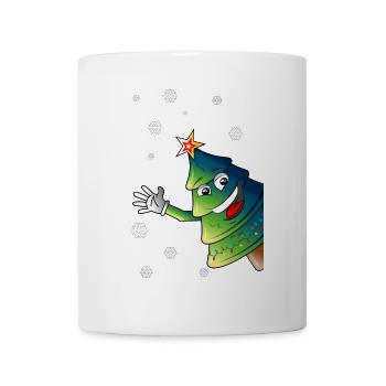 merry christmas tree sways in snow - christmas - Mug - white - Front