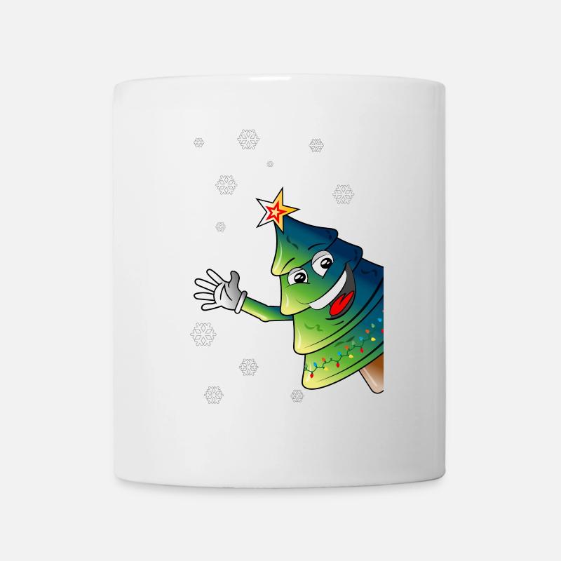 merry christmas tree sways in snow - christmas - Mug - white