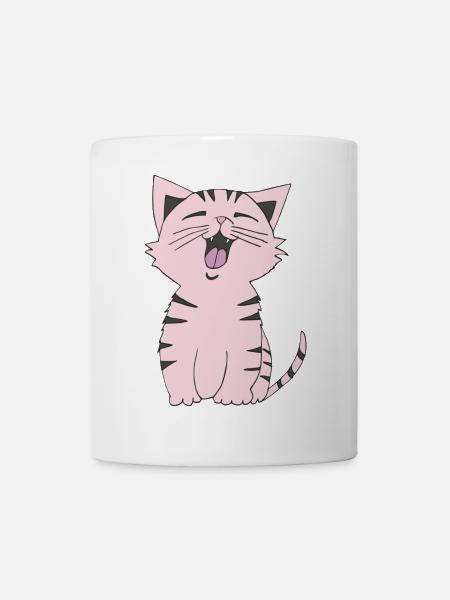 Katze rosa - Tasse - Weiß