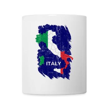 Karte der italienischen Flagge - Tasse - Weiß - Vorne