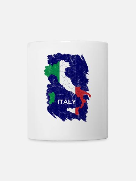 Carte du drapeau italien - Mug blanc - blanc