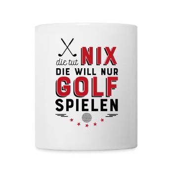 Golf spielen - Tasse - Weiß - Vorne