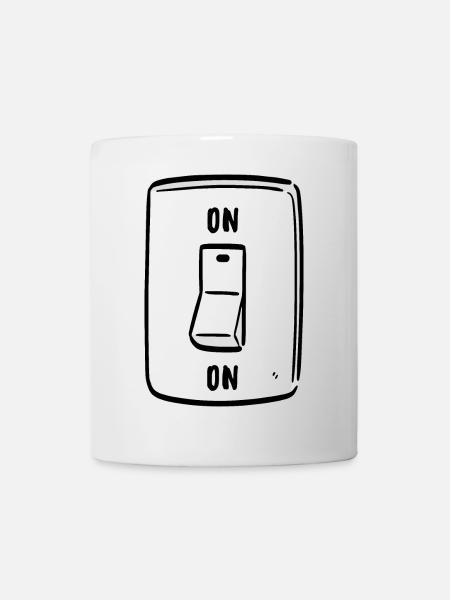 Interrupteur ON Cool Humour Drôle Motivation - Mug blanc - blanc