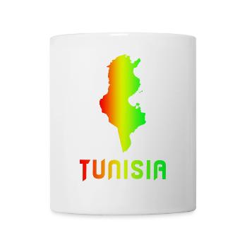 Tunesien Regenbogen Landkarten Design / Geschenk - Tasse - Weiß - Vorne