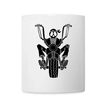 Squelette motard noir - Mug blanc - blanc - Devant