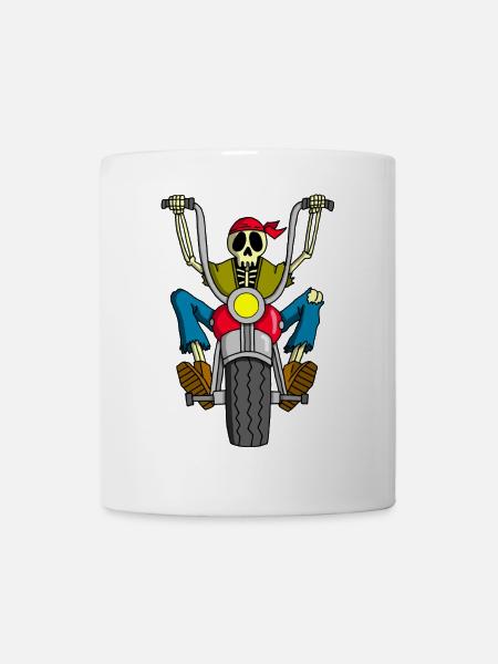 Squelette motard - Mug blanc - blanc