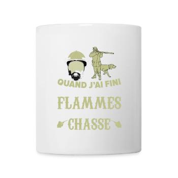Sapeur pompier qui part à la chasse éteins flammes - Mug blanc - blanc - Devant