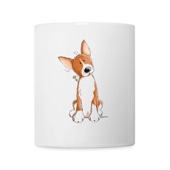 Kleiner Basenji I Hunderasse Comic I Hund - Tasse - Weiß - Vorne