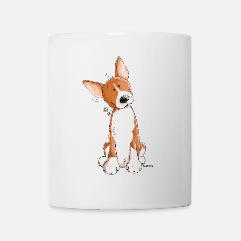 Kleiner Basenji I Hunderasse Comic I Hund - Tasse - Weiß