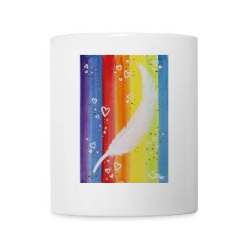 Regenbogen Feder - Sonja Ariel von Staden - Tasse - Weiß - Vorne