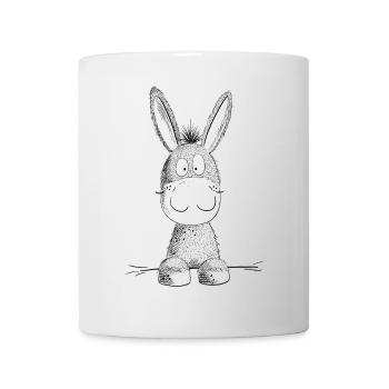 Happy Donkey I Animal Motif - Mug - white - Front