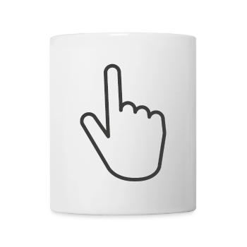 appuyez dessus, cliquez sur le bouton main - Mug blanc - blanc - Devant