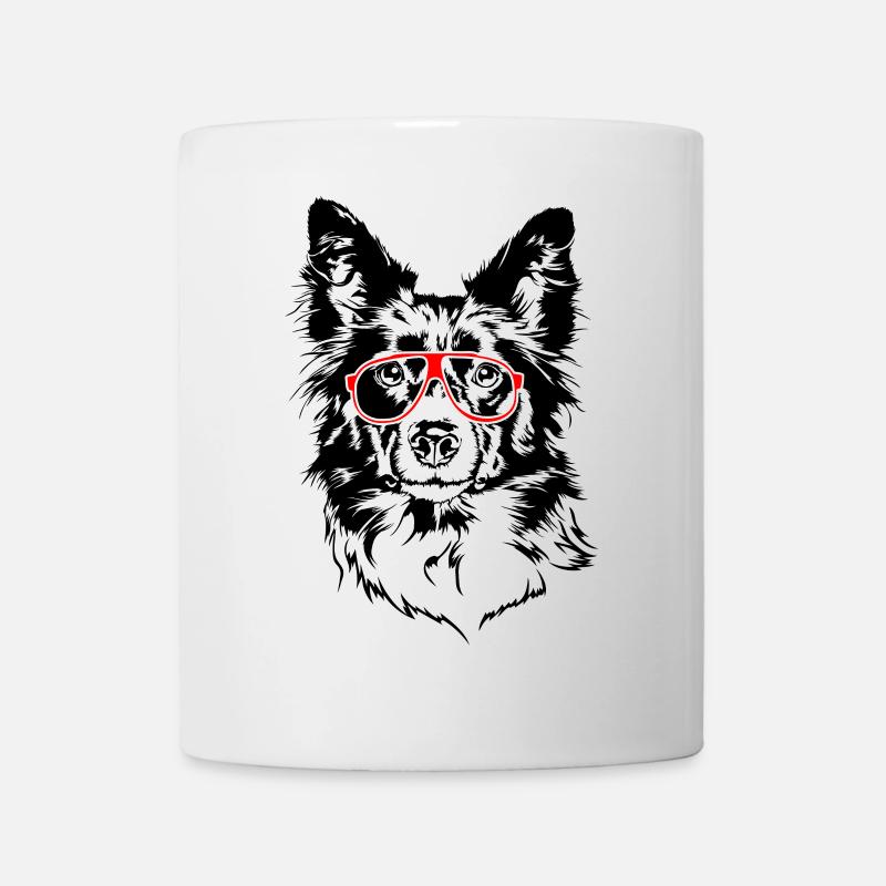 BORDER COLLIE Dog Lunettes Chiens Wilsigns - Mug blanc - blanc