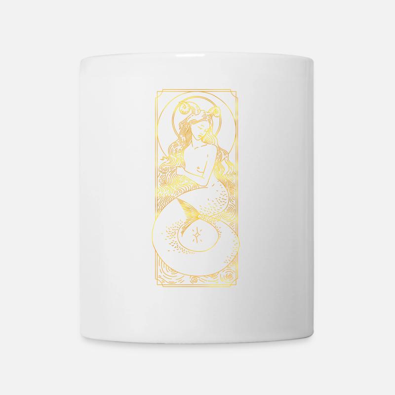 Sternzeichen - Steinbock - Linie - gold - Tasse - Weiß