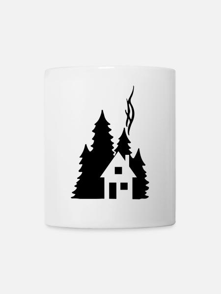 Waldhaus Tannen Silhouette - Cozy Nature Design - Mug - white