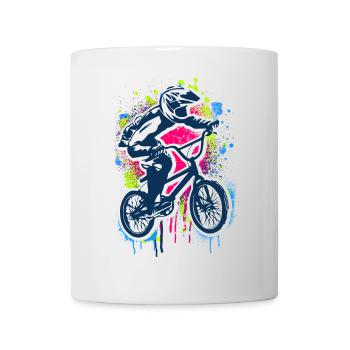 | de vélo Bmx coloré | de cyclisme Bmx Vélo Bmx - Mug blanc - blanc - Devant