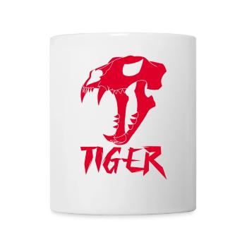 Crâne de tigre rouge - Mug blanc - blanc - Devant
