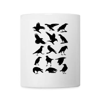 Corbeaux, corbeaux, oiseaux, corbeaux, corvus, corbeau aux choux - Mug blanc - blanc - Devant