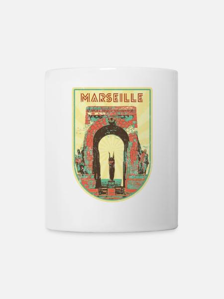 Badge retro, Marseille France est ma ville natale - Mug blanc - blanc