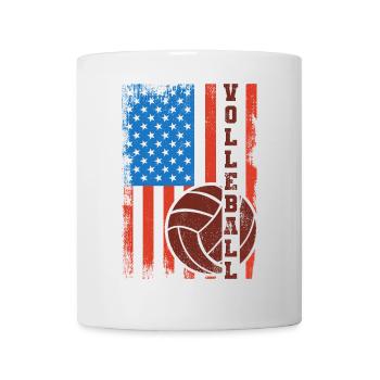 Patriotischer Volleyballspieler - Tasse - Weiß - Vorne