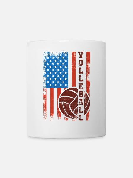 Patriotischer Volleyballspieler - Tasse - Weiß