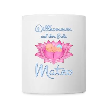 Willkommen auf der Erde - Mateo - Tasse - Weiß - Vorne