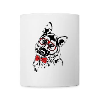 BERGER ALLEMAND Lunettes Chiens chien intelligent - Mug blanc - blanc - Devant