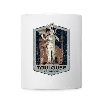 Retro badge, Toulouse France is my hometown - Mug - white - Front