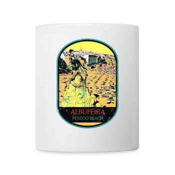 Albufeira Algarve Portugal, plage été soleil rétro - Mug blanc - blanc - Devant