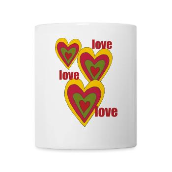 cœurs amour amour amour amour amour - Mug blanc - blanc - Devant