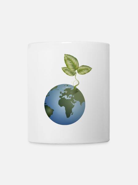 Samenkorn in der Erde entfaltet sich - Tasse - Weiß