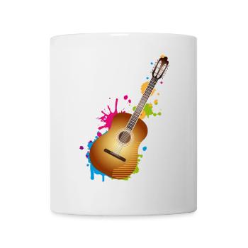 schönes buntes Akustik Gitarren Graffiti - Tasse - Weiß - Vorne