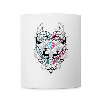 Deer Antler Edelweiss and Heart - Mug - white - Front