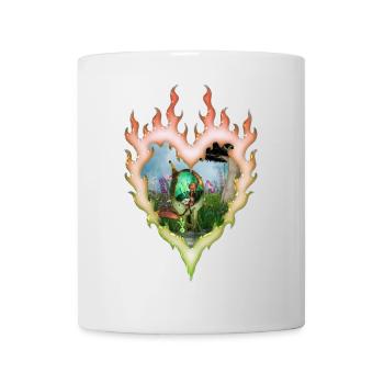 Kleine Fee mit ihrer Katze - Tasse - Weiß - Vorne