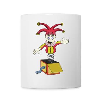 Boîte surprise avec un clown - Mug blanc - blanc - Devant